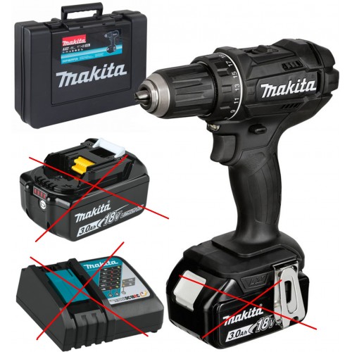 Makita DDF482RFEB Wiertarko-wkrętarka czarna 2x Li-ion LXT 18V/3,0 Ah, walizka