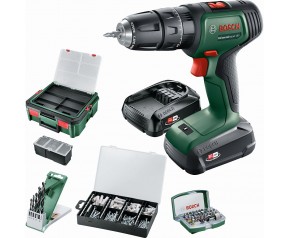 BOSCH UniversalImpact 18V + SystemBox Wiertarko-wkrętarka, 2x 1.5Ah 06039D4107