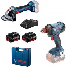 BOSCH Zestaw Combo: GDX 180-LI + GWS 180-LI + 2 akumulatory 4,0 Ah, w walizce 0615990N1U