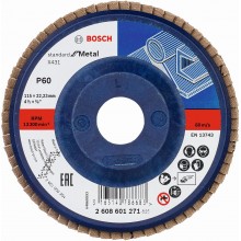 BOSCH Listkowa tarcza szlifierska X431, Standard for Metal, 115 mm, 22,23 mm,60 2608601271