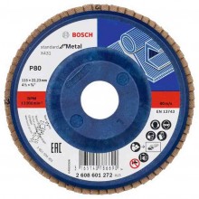 BOSCH Listkowa tarcza szlifierska X431, Standard for Metal, 115 mm, 22,23 mm,80 2608601272