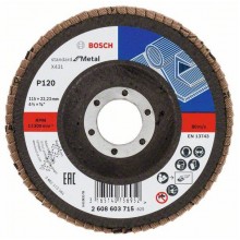 BOSCH Listkowa tarcza szlifierska X431, Standard for Metal,115 mm, 22,23 mm,120 2608603715