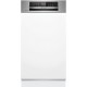 Bosch Serie 6 Zmywarka do zabudowy z panelem 45 cm Stal szczotkowana SPI6EMS21E