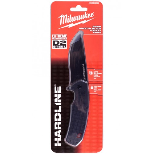 Milwaukee Nóż składany gładki Hardline 89 mm 4932492453 Milwaukee Nóż składany gładki Hardline 89 mm 4932492453