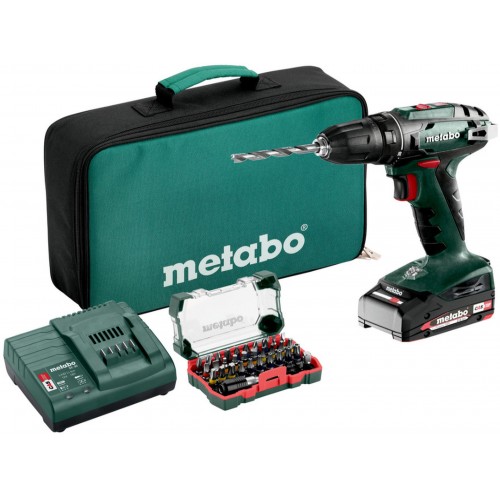 Metabo BS 18 Set Wiertarko-wkrętarka akumulatorowa (48Nm/18V/1x2,0Ah) torba 602207580