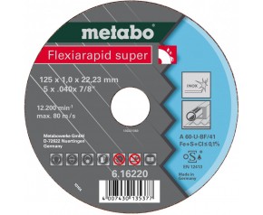 Metabo Flexiarapid Super Tarcza tnąca 125 x 1,6 x 22,23 inox, TF 41 616222000