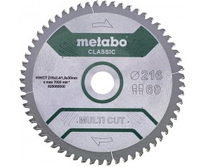 Metabo "Multi Cut Classic" HW/CT Piła tarczowa 216x30, 60 PZ/LZ 5° 628066000