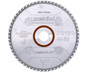 Metabo Piła tarczowa "Laminate cut Professional" 216x30 Z60 FZ/TZ 0° 628442000