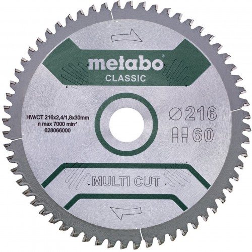 Metabo Piła tarczowa "Multi Cut Classic" 216x30 Z60 FZ/TZ 5°NEG /B 628655000