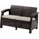 ALLIBERT CORFU LOVE SEAT Sofa 2 osobowa, 128 x 70 x 79cm, brązowy/beżowy 17197359