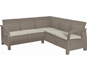 ALLIBERT CORFU RELAX Sofa narożna, 190 x 190 x 79 cm, cappuccino/beżowy 17208435