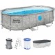 BESTWAY Power Steel Swim Vista Basen 427 x 250 x 100 cm, z filtracją kartuszową 56714