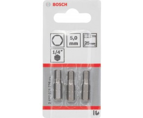 BOSCH Accessories Bit szcześciokątny, 5 mm, C 6.3, 3 szt. 2607001726