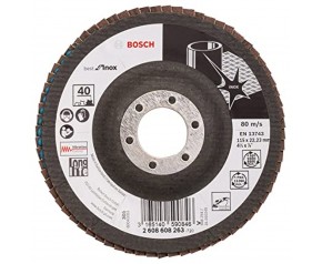 BOSCH Listkowa tarcza szlifierska X581, Best for Inox 115 mm, 22,23 mm, 40 2608608263