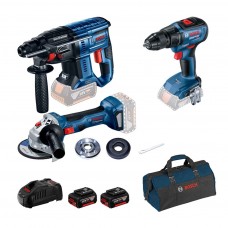 BOSCH Zestaw Combo: GBH 180-LI + GSR 18V-50 + GWS 180-LI 0615990M32