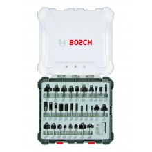 BOSCH Mieszany zestaw frezów, trzpień 6 mm, 30 szt. 2607017474