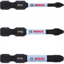 BOSCH Zestaw bitów PH1, PH2, PH3 50 mm, 3 szt 2608522491