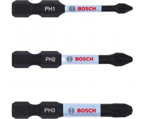 BOSCH Zestaw bitów PH1, PH2, PH3 50 mm, 3 szt 2608522491