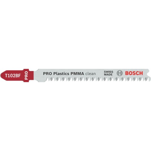 BOSCH Brzeszczot do wyrzynarki PRO Plastics PMMA clean T102BF 92 mm, 3 szt. 2608636780