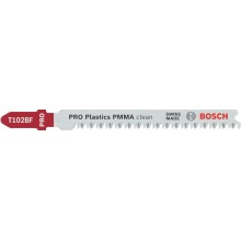 BOSCH Brzeszczot do wyrzynarki PRO Plastics PMMA clean T102BF 92 mm, 5 szt. 2608636781