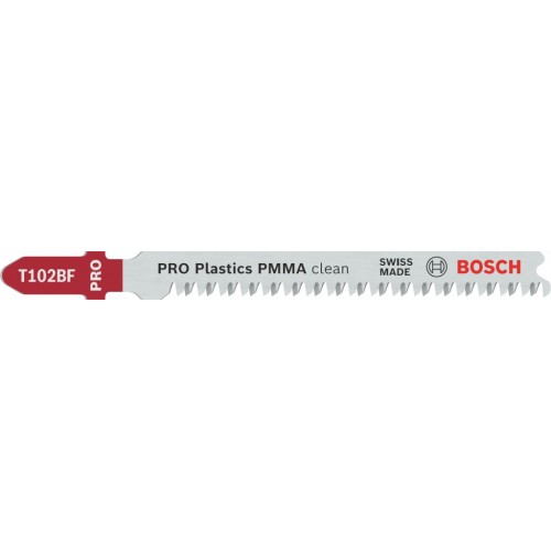 BOSCH Brzeszczot do wyrzynarki PRO Plastics PMMA clean T102BF 92 mm, 5 szt. 2608636781