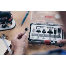 BOSCH Mieszany zestaw frezów z trzpieniem 1/4", 15 szt. 2607017473