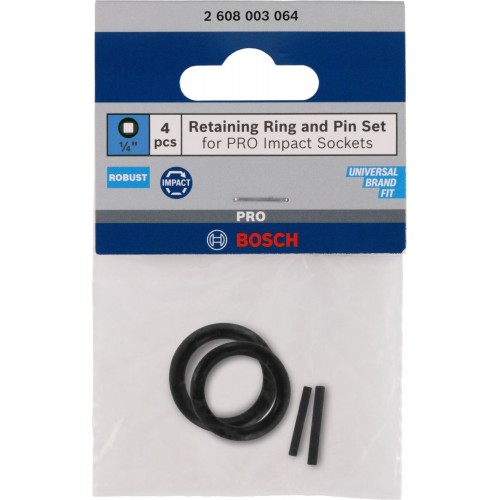 BOSCH Retaining Ring and Pin Set for PRO Impact Socket, 1/4", 4 szt. 2608003064