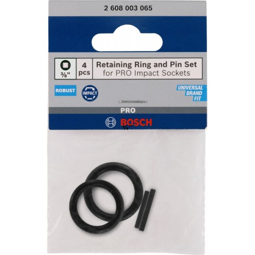 BOSCH Retaining Ring and Pin Set for PRO Impact Socket, 3/8", 4 szt. 2608003065