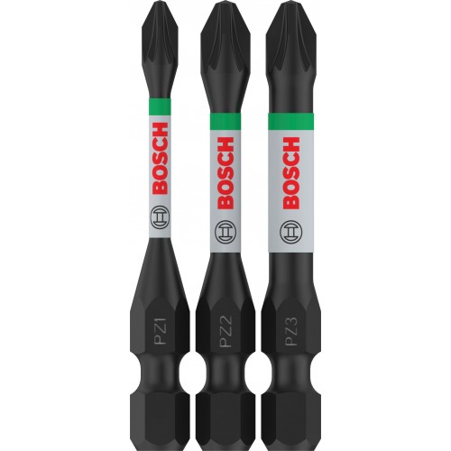 BOSCH Bity PRO PZ Impact, PZ1, PZ2, PZ3, 55 mm, 3 szt. 2608521U57