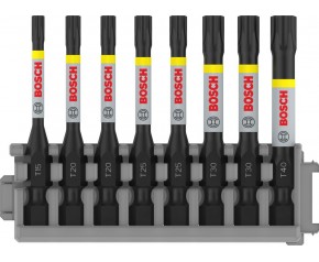 BOSCH Bit PRO Torx Impact, T15, T20(2x), T25(2x), T30(2x), T40, 55 mm, 8 szt. 2608522329