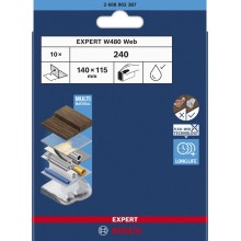 BOSCH Arkusz do szlifowania ręcznego EXPERT W480 Web 1/4, 115 x 140 mm, G240 2608902387