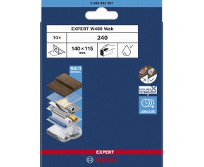 BOSCH Arkusz do szlifowania ręcznego EXPERT W480 Web 1/4, 115 x 140 mm, G240 2608902387