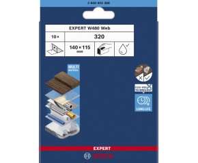 BOSCH Arkusz do szlifowania ręcznego EXPERT W480 Web 1/4, 115 x 140 mm, G320 2608902388