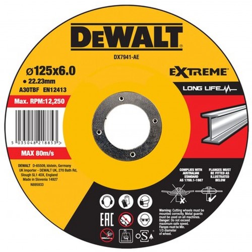 DeWALT DX7941 Tarcza szlifierska do metalu 125x22,2 mm, wypukła