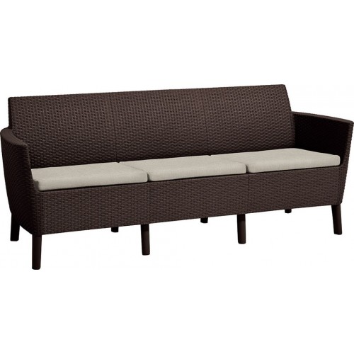 KETER SALEMO 3 Sofa, 187 x 67 x 76 cm, brązowy/bežowy 17209039