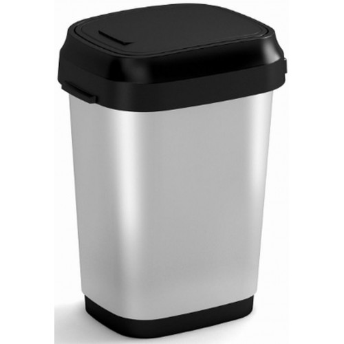 KIS DUAL SWING BIN STYLE S 10L Kosz na śmieci 19 x 25 x 32 cm srebrny