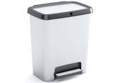 KIS COMPATTA RECYCLING 12+12L Kosz na śmieci z pedałem 38 x 28 x 43 cm srebrny