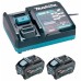 Makita 1911V6-0 Zestaw Li-Ion XGT 40V 2xBL4050F+1xDC40RA