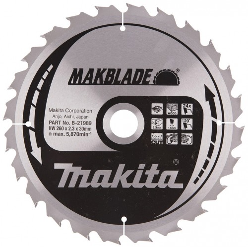 Makita B-21989 Brzeszczot Makblade 260x30 24 Z