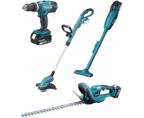 Makita DLX4093 Aku zestaw narzędzi DHP453Z+DUR181Z+DCL180Z+DUH523Z 18V (2xBL1830B+DC18RC)