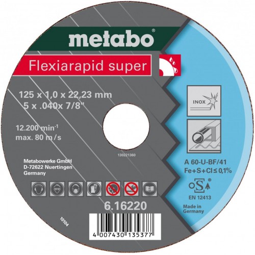 Metabo Flexiarapid Super Tarcza tnąca 125 x 0,8 x 22,23 Inox, TF 42 616209000
