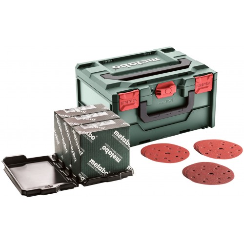 Metabo Papiery ścierne Zestaw multi-hole w MetaBOX 215 150mm P80/120/180 D+M 626756000