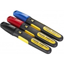 Stanley 0-47-315 FatMax Markery z końcówką dłutową (czarny, czerwony, niebieski), 3szt