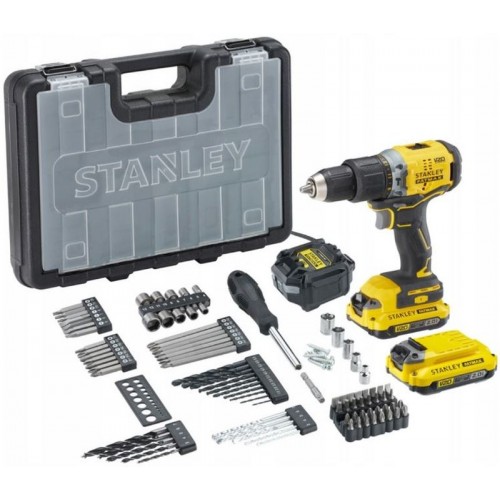 Stanley SFMCD715D2A FatMax V20 Wiertarko-wkrętarka udarowa 18V, akcesoria 100el, walizka