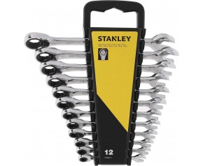 Stanley STMT82847-0 Zestaw kluczy płasko-oczkowych z grzechotką (8-19mm), 12szt