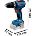 BOSCH GSB 18V-65 PROFESSIONAL Wiertarka udarowa, 2 x 4.0Ah, L-case 06019N3307