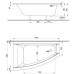 KOŁO Clarissa wanna asymetryczna 170 x 105 cm, lewa XWA0871000