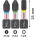 BOSCH Zestaw bitów do wkrętarki PRO Impact, PH2(x5)/PZ2(x5)/T20(x5)/T25(x5)/T30(x5), 25 mm